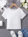Teen Girls' Round Neck Short Sleeve T-Shirt