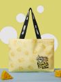 TOM & JERRY X SHEIN Oversized Shopper Bag Double Handle Cartoon Print