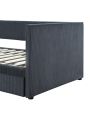 Twin Size Corduroy Daybed with Two Drawers and Wood Slat