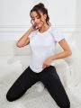 SHEIN Mesh Splice Raglan Sleeve Sports T-Shirt