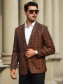 Men's Slim Fit All Over Print Suit Jacket