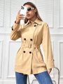 Double Breasted Belted Trench Coat