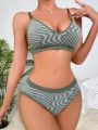 Wave Print Lingerie Set