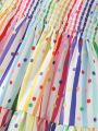 Baby Girls' Rainbow Striped Beach Sundress With Straps