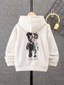 Tween Boy Bear & Slogan Graphic Hoodie