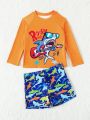Boys' Cartoon Printed Two-Piece Swimwear