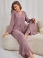 Button Front Top & Pants PJ Set