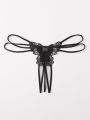 Plus Butterfly Design Crotchless Thong