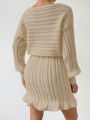 SHEIN Frenchy Lantern Sleeve Sweater Dress