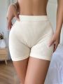 Solid Ribbed Knit Boyshorts