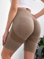 Yoga Basic Seamless Contrast Panel Biker Shorts