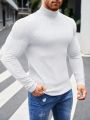 SHEIN Men's Knitted Casual Turtleneck T-shirt