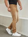 Men Slant Pocket Straight Leg Jeans