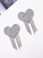 Plus 1 Pair Heart Shaped Rhinestone Fringe Hem Nipple Cover