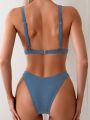 SHEIN Swim Classy Solid Color Swimwear Set