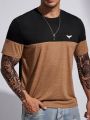 Extended Sizes Men's Plus Size Short Sleeve Colorblock T-Shirt