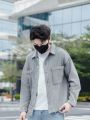 Men Pocket Patched Denim Shirt