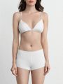 SHEIN Leisure Stretchy & Smooth No Show Middle Waist Boyshort - White