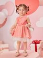 Heart Pleated Ruffle Mesh Baby Girl Dress