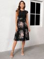EMERY ROSE Batwing Sleeve Floral Print Dress