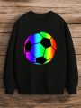 Tween Boy Soccer Print Hooded Sweatshirt