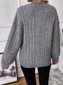 SHEIN Essnce Cable Knit Drop Shoulder Sweater