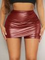 SHEIN SXY Women'S Pu Skorts