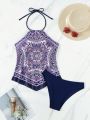 SHEIN Swim BohoFeel Floral Print Two-Piece Swimsuit Set