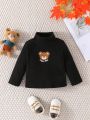 SHEIN Baby Boy 3pcs Bear Print Turtleneck Tee