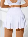 1pc Solid Color High Waist Sport Skort