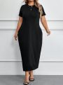 SHEIN CURVE+ Plus Size Women's T-Shirt Dress With Pockets