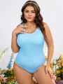 SHEIN Swim SXY Plus Solid One Piece Swimsuit