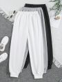 Tween Girl 3pcs Letter Graphic Sweatpants