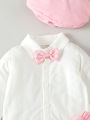 Baby Boys' Bow Tie Shirt, Button Up Vest, Suit Jacket, Suspenders Shorts & Hat Set