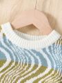 Boys' Color Block Striped Crew Neck Pullover Sweater