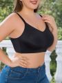 Plus Size Shiny Comfortable Wire-Free Full Coverage Bra