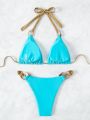 SHEIN DD+ Ladies' Halter Strap Bikini Set