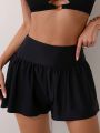 SHEIN Swim Basics Solid Color Swimwear Bottom Skirt