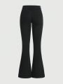 Goth Jeans With Rhinestone Detail And Flared Silhouette