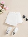 SHEIN Young Girl's Casual Fitted High Waist Denim Mini Skirt