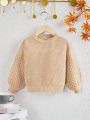 SHEIN Young Girl Lantern Sleeve Drop Shoulder Sweater