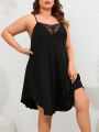 Plus Contrast Lace Cami Nightdress