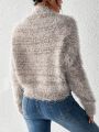 SHEIN Frenchy Solid Color Plush Women's Cardigan