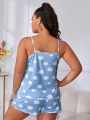 Plus Cloud Print Cami Top & Shorts PJ Set