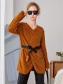 Teenagers (female) Solid Color Furry Long-sleeved Warm Jacket