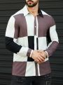 Manfinity Homme Men's Loose Fit Color Block Long Sleeve Shirt