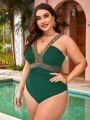 SHEIN Swim Chicsea Plus Stitch Detail One Piece Swimsuit