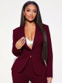 SHEIN SXY Women's Shawl Collar Single Button Blazer Coat