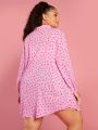 SHEIN CURVE+ Plus Size Heart Print Dress