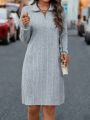 Quarter Zip Ribbed Knit Quarter Zip Tee Dress